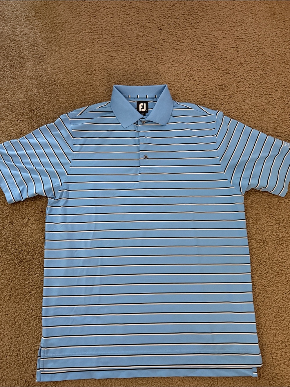 FootJoy Men’s Sky Blue Horizontal Stripe Polo